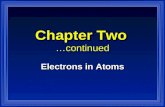 Chapter Two Chapter Two …continued Electrons in Atoms.