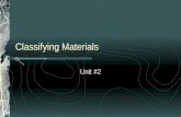 Classifying Materials Unit #2. Matter Def: anything that takes up space and has mass.
