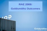 RAE 2008: Goldsmiths Outcomes. Sample Quality Profile.