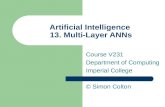 Artificial Intelligence 13. Multi-Layer ANNs Course V231 Department of Computing Imperial College © Simon Colton.