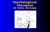 Psychological therapies Dr Chris Williams Todays objectives. You will: Gain an overview of the range of psychological therapies Look at the four main.
