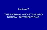 1 Lecture 7 THE NORMAL AND STANDARD NORMAL DISTRIBUTIONS.