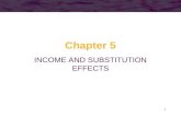 1 Chapter 5 INCOME AND SUBSTITUTION EFFECTS. 2 Objectives How will changes in prices and income influence influence consumers optimal choices? –We will.