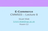 E-Commerce CMM503 – Lecture 8 Stuart Watt S.N.K.Watt@rgu.ac.uk Room C2.
