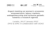 Expert meeting on womens economic empowerment, labour markets, entrepreneurship and inclusive growth: towards a research agenda London, 26-27 January 2012.