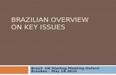 BRAZILIAN OVERVIEW ON KEY ISSUES Brazil UK Startup Meeting Oxford Brookes – May 18 2010.