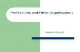 Professions and Other Organisations Stephen Ackroyd.