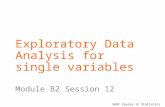 SADC Course in Statistics Exploratory Data Analysis for single variables Module B2 Session 12.
