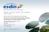 Report on main ESDIN PTB related activities AGILE 2010 Pre-conference Workshop, European Persistent Geospatial Testbed for Research and Education (PTB),