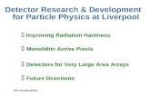 2001 December Review Detector Research & Development for Particle Physics at Liverpool Improving Radiation Hardness Monolithic Active Pixels Detectors.