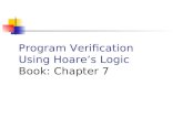Program Verification Using Hoares Logic Book: Chapter 7.
