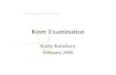 Knee Examination Kathy Rainsbury February 2008. How to diagnose a knee complaint - HISTORY 1) Patients age + sex 2) Does the knee swell? 3) Is there a.