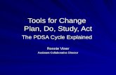 Tools for Change Plan, Do, Study, Act The PDSA Cycle Explained Ronnie Viner Assistant Collaborative Director.