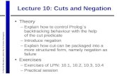 © Patrick Blackburn, Johan Bos & Kristina Striegnitz Lecture 10: Cuts and Negation Theory –Explain how to control Prolog`s backtracking behaviour with.