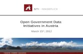 Www.sti-innsbruck.at © Copyright 2012 STI INNSBRUCK  Open Government Data Initiatives in Austria March 15 th, 2012.