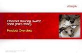 Avaya – Proprietary. Use pursuant to your signed agreement or Avaya policy. 11 1 Ethernet Routing Switch 3500 (ERS 3500) Product Overview.