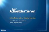 ©2011 Quest Software, Inc. All rights reserved.. Andrei Polevoi, Tatiana Golubovich Program Management Group ActiveRoles Add-on Manager Overview.