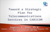 Toward a Strategic Plan for Telecommunications Services in CARICOM Hopeton S. Dunn, Ph.D. Director, Telecommunications Policy and Management Programme.