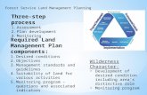 Forest Service Land Management Planning Three-step process 1.Assessment 2.Plan development 3.Monitoring Required Land Management Plan components: 1.Desired.