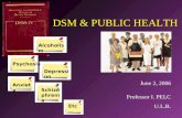 DSM & PUBLIC HEALTH Professor I. PELC U.L.B. June 2, 2006 Alcoholism Psychosis Depression Anxiety Etc… Schizo phrenia.