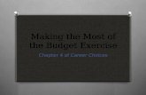 Making the Most of the Budget Exercise Chapter 4 of Career Choices.