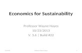 Economics for Sustainability Professor Wayne Hayes 10/23/2013 V. 3.6 | Build #22 5/30/2014Professor Wayne Hayes1.
