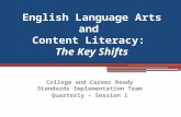 English Language Arts and Content Literacy: The Key Shifts College and Career Ready Standards Implementation Team Quarterly – Session 1.
