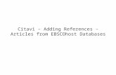 Citavi – Adding References – Articles from EBSCOhost Databases.
