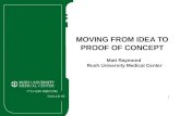 1 MOVING FROM IDEA TO PROOF OF CONCEPT Matt Raymond Rush University Medical Center.