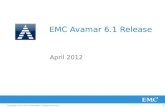Copyright © 2012 EMC Corporation. All Rights Reserved. 1 EMC Avamar 6.1 Release April 2012.
