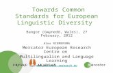 Multilingualism for all: Towards Common Standards for European Linguistic Diversity Bangor (Gwynedd, Wales), 27 February, 2012 Alex RIEMERSMA Mercator.