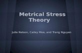 Metrical Stress Theory Julie Nelson, Cailey Moe, and Trang Nguyen.