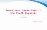 Investment Incentives in the Czech Republic 31.10.2012 Ondřej Beránek.