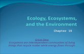 Chapter 19 Great Idea: Ecosystems are interdependent communities of living things that recycle matter while energy flows through.