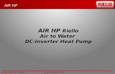 1 Copyright Riello S.p.A. - Confidential AIR HP Edit by: Marketing Riello Export AIR HP Riello Air to Water DC-Inverter Heat Pump.
