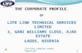 THE CORPORATE PROFILE OF LIFE LINK TECHNICAL SERVICES LIMITED 3, GANI WILLIAMS CLOSE, AJAO ESTATE LAGOS, NIGERIA 1…Solving complex power equation.