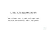Data Disaggregation What happens is not as important as how we react to what happens.
