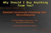 Why Should I Buy Anything from You? Essential Concerns for Promoting Your Micro-Enterprise Griffin-Hammis Associates, LLC  Creating.