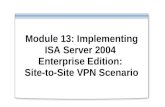 Module 13: Implementing ISA Server 2004 Enterprise Edition: Site-to-Site VPN Scenario.