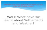 WALT: What have we learnt about Settlements and Weather? STARTER: How many geographical words can you make out of todays WALT?