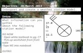 IntroIntro Objective: 20 March 2013 Interpret and create a weather station model. What information can you gather about the following station model? DO.