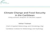 Climate Change and Food Security in the Caribbean Using scenario analyses for decision support Adrian Trotman Chief of Applied Meteorology and Climatology.