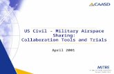 © 2001 The MITRE Corporation Document Number Here US Civil - Military Airspace Sharing: Collaboration Tools and Trials April 2001.