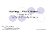 Making It Work Better: Presentation on Work Family Issues Partnering with unions to put families first..