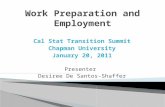Cal Stat Transition Summit Chapman University January 20, 2011 Presenter Desiree De Santos-Shaffer.