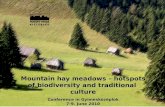 Mountain hay meadows – hotspots of biodiversity and traditional culture Conference in Gyimesközéplok 7-9. June 2010.