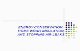 ENERGY CONSERVATION: HOME WRAP, INSULATION, AND STOPPING AIR LEAKS.