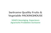 Suriname Quality Fruits & Vegetable PACKINGHOUSE VEAPS Vereniging Exporteurs Agrarische Produkten Suriname.