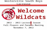 2012 - 2013 Lacrosse Season Fall Players and Parents Meeting November 7, 2012.