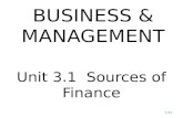BUSINESS & MANAGEMENT Unit 3.1 Sources of Finance 1/31.